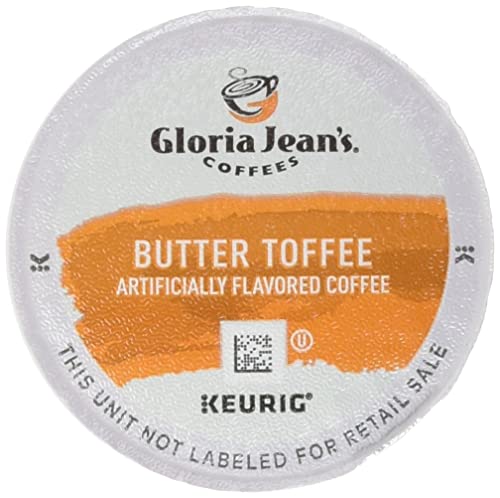 Book Cover Gloria Jean's Coffees Butter Toffee, Single-Serve Keurig K-Cup Pods, Flavored Medium Roast Coffee, 24 Count (Pack of 1)