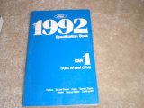 1992 Ford Specification Book #1 Car Front Wheel Drive Festiva, Escort/tracer, Capri, Tempo/topaz, Probe, Taurus/sable, Continental