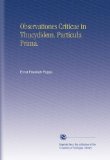 Observationes Criticae in Thucydidem. Particula Prima. (Latin Edition)