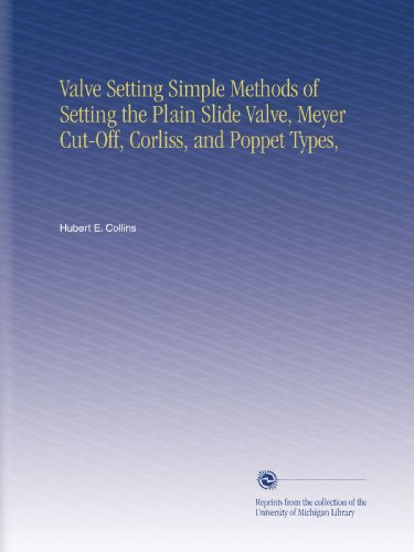 Valve Setting Simple Methods of Setting the Plain Slide Valve, Meyer Cut-Off, Corliss, and Poppet Types,