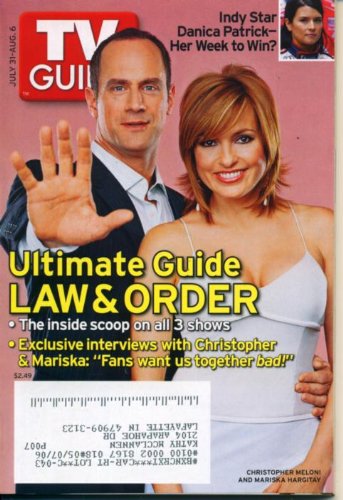 TV Guide July 31, 2005 Christopher Meloni & Mariska Hargitay of Law & Order, Indy 500 Star Danica Patrick, Dukes of Hazzard, Gary Cole, Shepard Smith of Fox News