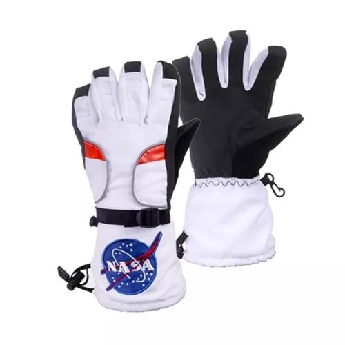 Aeromax Astronaut Gloves, Size Medium, White, with NASA Patches