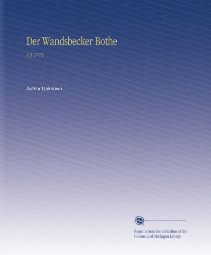 Der Wandsbecker Bothe: V.5 1775 (German Edition)