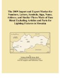 The 2009 Import and Export Market for Numbers, Letters, Symbols, Sign, Name, Address, and Similar Plates Made of Base Metal Excluding Articles and Parts for Lighting Fixtures in Slovakia