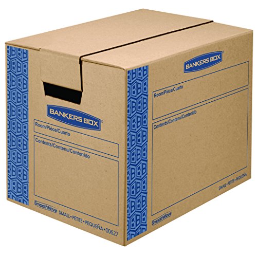 Book Cover Bankers Box SmoothMove Prime Moving Boxes, Tape-Free, FastFold Easy Assembly, Handles, Reusable, Small, 16 x 12 x 12 Inches, 10 Pack (0062701)