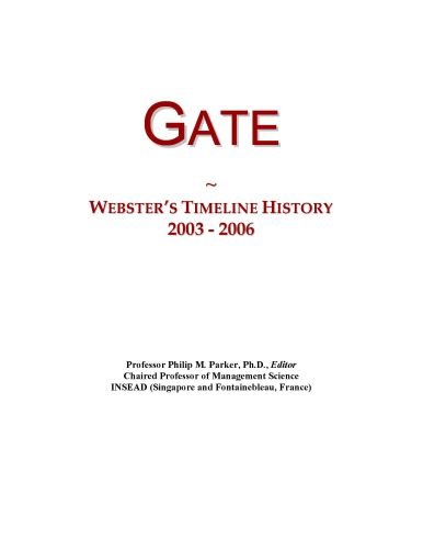 Gate: Webster's Timeline History, 2003 - 2006