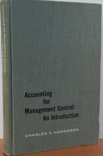 Accounting for Management Control: an Introduction