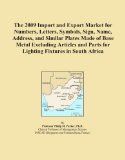 The 2009 Import and Export Market for Numbers, Letters, Symbols, Sign, Name, Address, and Similar Plates Made of Base Metal Excluding Articles and Parts for Lighting Fixtures in South Africa
