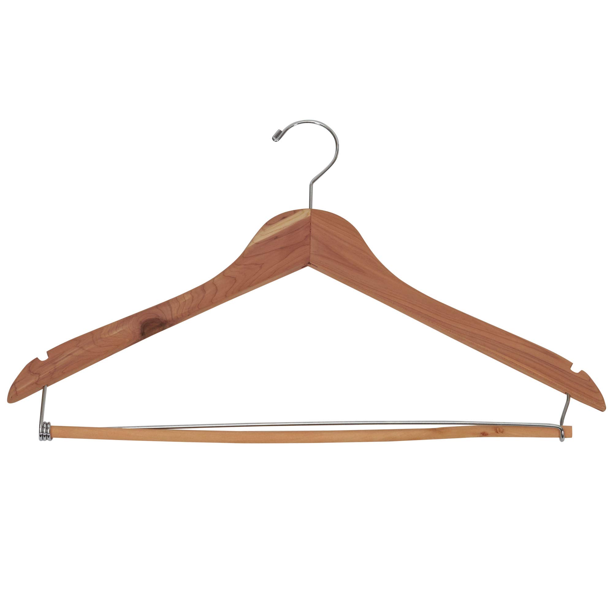 Household Essentials CedarFresh 26340 Red Cedar Wood Clothes Hangers | Locking Trouser Bar and Swivel Hook | Set of 4 4 Locking Hanger