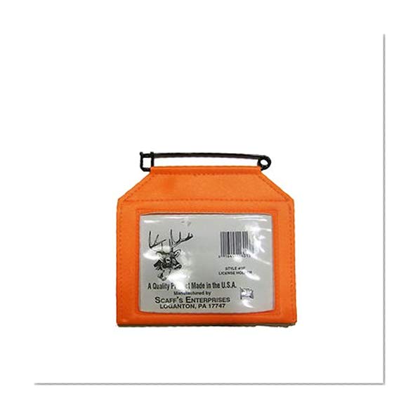 SCAFF'S ENTERPRISES Vinyl License Holder with Rustproof Pin, Fluorescent Orange