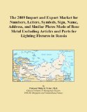 The 2009 Import and Export Market for Numbers, Letters, Symbols, Sign, Name, Address, and Similar Plates Made of Base Metal Excluding Articles and Parts for Lighting Fixtures in Russia
