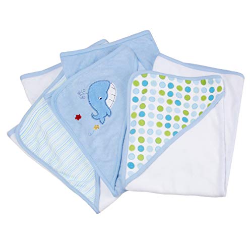 Spasilk Baby 3 Pack Soft Terry Hooded Towel Set for Newborn Boys and Girls