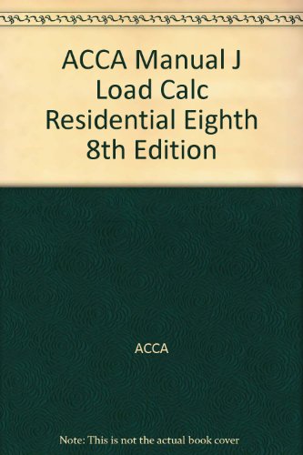 ACCA Manual J Load Calc Residential Eighth 8th Edition
