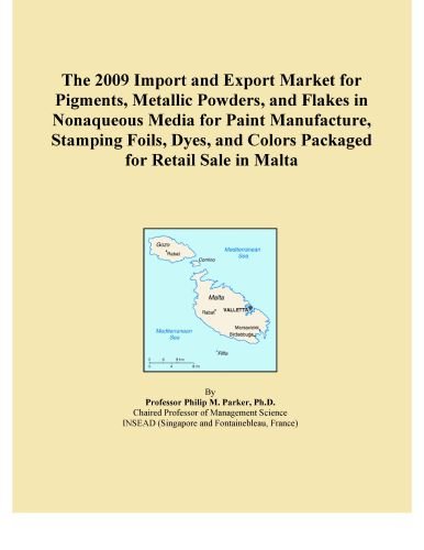 The 2009 Import and Export Market for Pigments, Metallic Powders, and Flakes in Nonaqueous Media for Paint Manufacture, Stamping Foils, Dyes, and Colors Packaged for Retail Sale in Malta