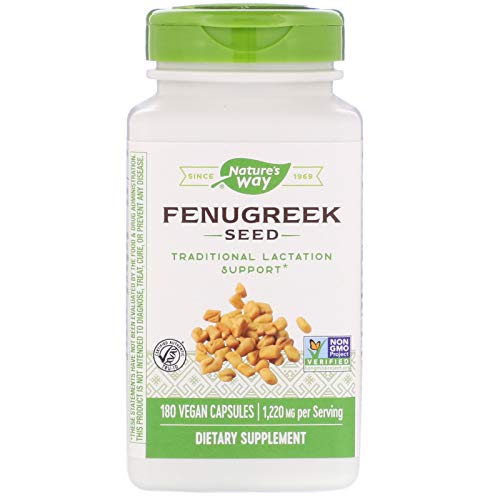 Book Cover Nature's Way Fenugreek Seed 1,220 mg, Non-GMO Project Verified, TRU-ID Certified, Vegetarian, 180 Count, Pack of 2