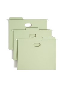 Smead FasTab Hanging Pocket with TUFF Construction and Full-Height Gusset, 5-1/4" Expansion, 1/3-Cut Built-in Tab, Letter Size, Moss, 9 per Box (64224)