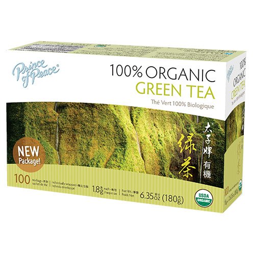 Book Cover Prince of Peace Organic Green Tea 100 Tea Bags - 2 pack 100 Count (Pack of 2)