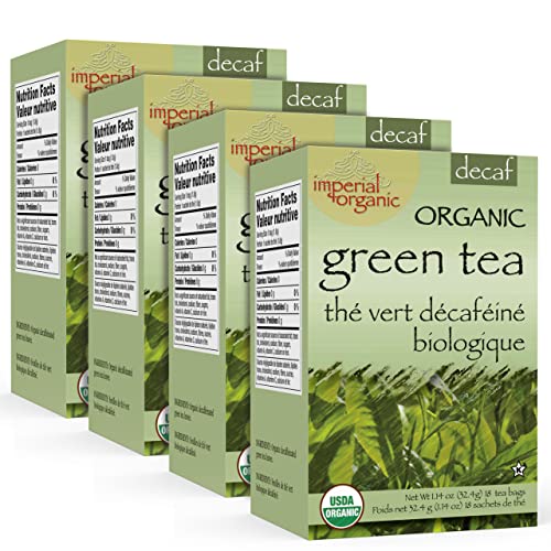 Uncle Lee's Tea Organic Decaf Green Tea, 100% Natural Premium Green Tea Bags, Fresh Flavor, Enjoy with Honey, Hot Tea or Iced Tea Beverages, Pack of 4-18 Tea Bags per Box
