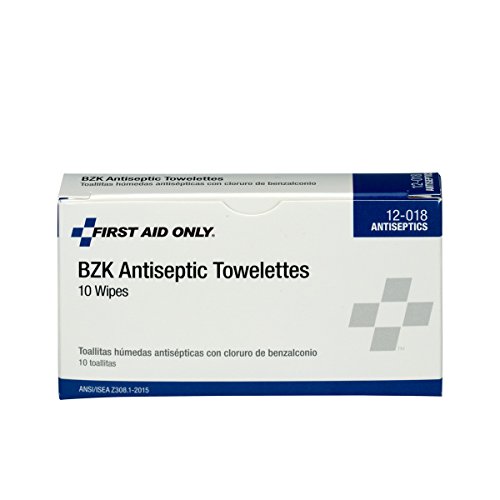 Pac-Kit by First Aid Only 12-018 Benzalkonium Chloride Antiseptic Towelette (Box of 10)