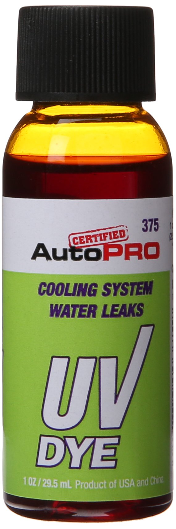 Book Cover InterDynamics Certified A/C Pro Car Air Conditioner Leak Detector Dye, Leak Detection UV Dye for Cars and Radiators, 1 Oz Universal Engine Cooling Systems UV Dye