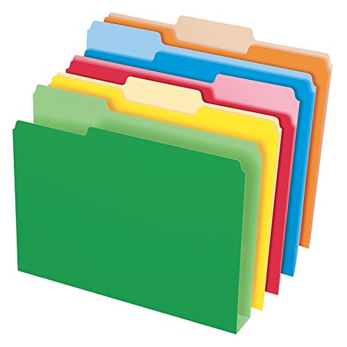 Book Cover Pendaflex Double Stuff File Folders, Letter Size, Assorted Color, 1/3 Cut, 50/BX (54460)