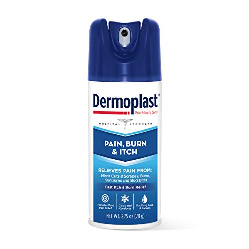 Book Cover Dermoplast Pain, Burn & Itch Spray, Pain Relief Spray for Minor Cuts, Burns and Bug Bites, 2.75 oz
