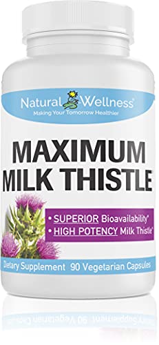 Natural Wellness Maximum Milk Thistle 240mg - 90 Caps Silybin Phytosome, Milk Thistle for Liver Detox