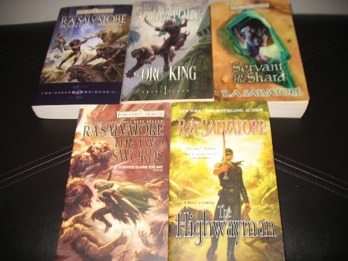 5 Book Set By R.A Salvatore Forgotten Realms~Sellswords Promise of the Witchking/Servant of the Shard/The Hunters Blade The Two Swords/Transitions The Orc King/The Highwayman