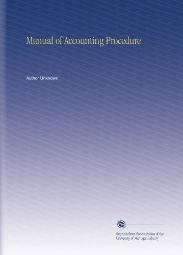 Manual of Accounting Procedure