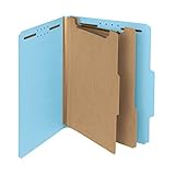 Smead Blue Classification File Folders for Documents, Letter Size, 2 Inch Expansion, 2 Dividers, Durable Pressboard for Legal and Office Files, Blue, 10 Pack (14021)