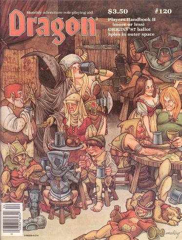 DRAGON #120 (Magazine - April 1987) "Players Handbook II, Origins '87 ballot, Spies in outer space"