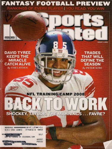 DAVID TYREE SPORTS ILLUSTRATED AUGUST 2008 N.Y. GIANTS PETER KING AND MORE!