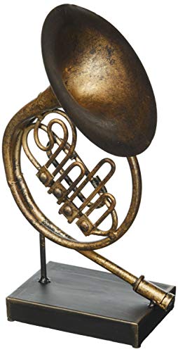 Deco 79 Metal French Horn W-13020, 11" H/6" W