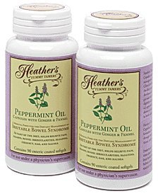 Book Cover Heather's Tummy Tamers - Peppermint Oil Capsules with Ginger and Fennel for Irritable Bowel Syndrome ~ 90 softgels (Pack of 2)