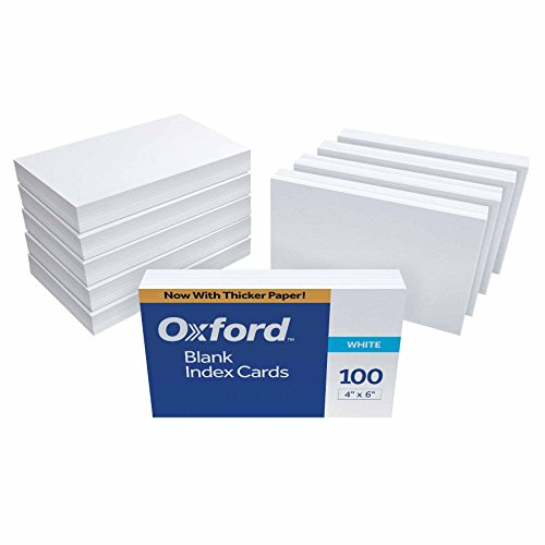 Oxford Blank Index Cards, 4" x 6", White, 1,000 Cards (10 Packs of 100) (40)