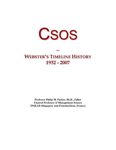 Csos: Webster's Timeline History, 1932 - 2007