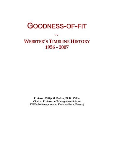 Goodness-of-fit: Webster's Timeline History, 1956 - 2007