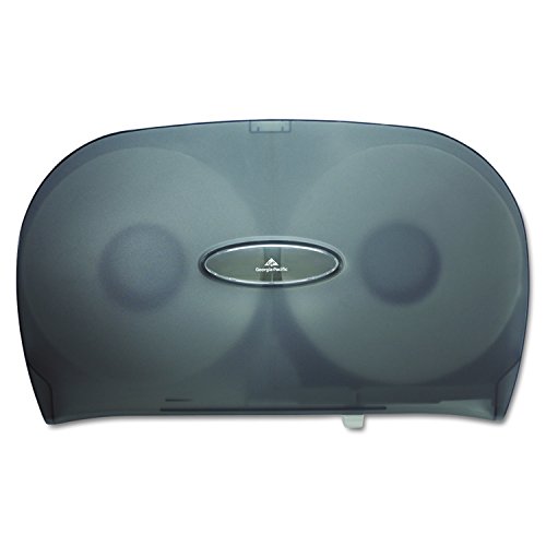 Two-Roll Jumbo Jr. Toilet Paper Dispenser by GP PRO (Georgia-Pacific), Translucent Smoke, 59209, 20.020" W Â x 5.670" Â D x 12.260" H
