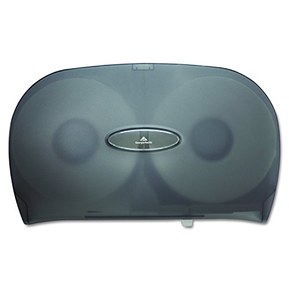 Two-Roll Jumbo Jr. Toilet Paper Dispenser by GP PRO (Georgia-Pacific), Translucent Smoke, 59209, 20.020" W Â x 5.670" Â D x 12.260" H