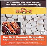 Mr. Bar-B-Q 60-Count Ceramic BBQ Briquettes for Gas Grill – Self-Cleaning Heat Diffusers Reduce Flare-Ups for Outdoor Cooking, Replacement for Lava Rocks and Charcoal (Old Model)