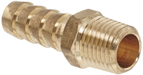 Anderson Metals 57001-0604 Brass Hose Fitting, Adapter, 3/8" Hose ID x 1/4" NPT Male