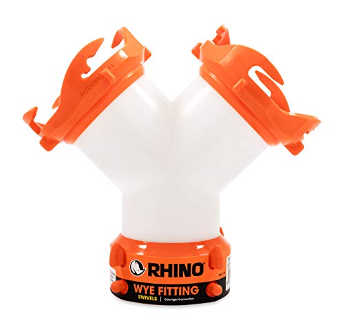 Camco RhinoFLEX RV Wye Sewer Hose Fitting with 360 Degree Swivel Ends | Allows for Two Sewer Hoses to Connect to the Same Dump Station | Ideal for Motorhomes with Separate Holding Tank Valves (39812) , Orange