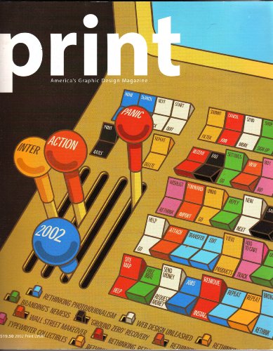 1. Interaction 2002: Print's Digital Design Annual 2. Photo Redux: Rethinking Photojournalism 3. Double Take: Jon Haddock's Screenshots 4. Wolf's Bane: Shawn Wolfe, Branding's Nemesis 5. Typewriter Collectibles 6. Watching & Being: Richard McGuire (Print: