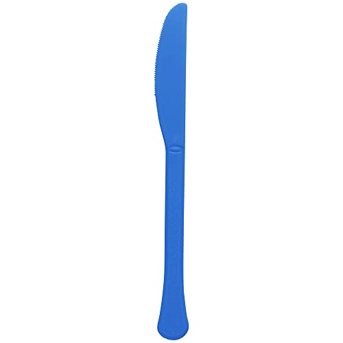 Amscan Premium Heavy Weight Plastic Knives | Bright Royal Blue | Pack of 50