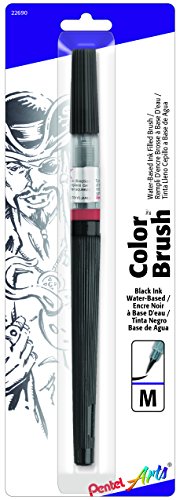 Book Cover Pentel Color Brush Pen, Black (GFLBP101)