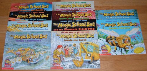 Set 10 Scholastic The Magic School Bus Books: Inside a Beehive/On the Ocean Floor/Inside the Earth/And the Electric Field Trip/Inside the Human Body/In the Time of the Dinosaurs/Inside a Hurricane/At the Waterworks/Lost in the Solar System/Explo