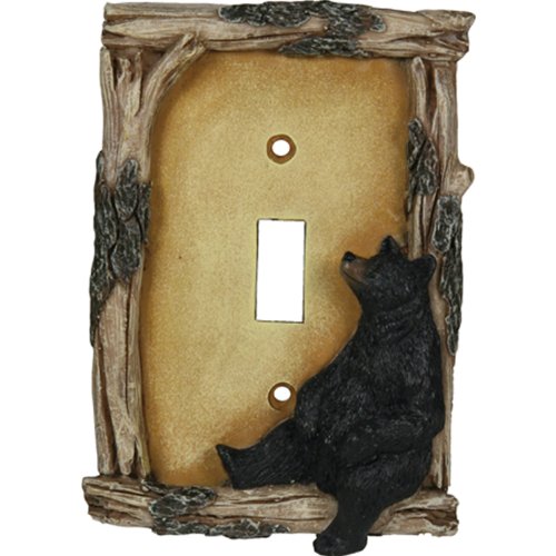 Book Cover River's Edge Products Bear Single Switch Electrical Cover Plage