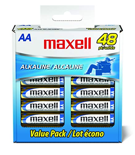 Maxell 723443 Alkaline Battery AA Cell 48-Pack