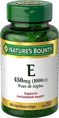 Vitamin E by Nature's Bounty, Supports Immune Health & Antioxidant Health, 1000IU, 60 Softgels