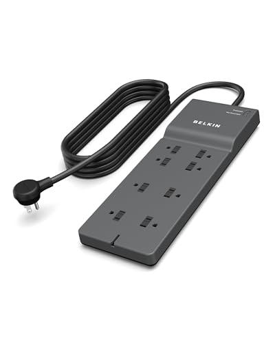 Belkin 8-Outlet Commercial Power Strip Surge Protector with 8-Foot Power Cord, 2500 Joules (BE108000-08-CM)